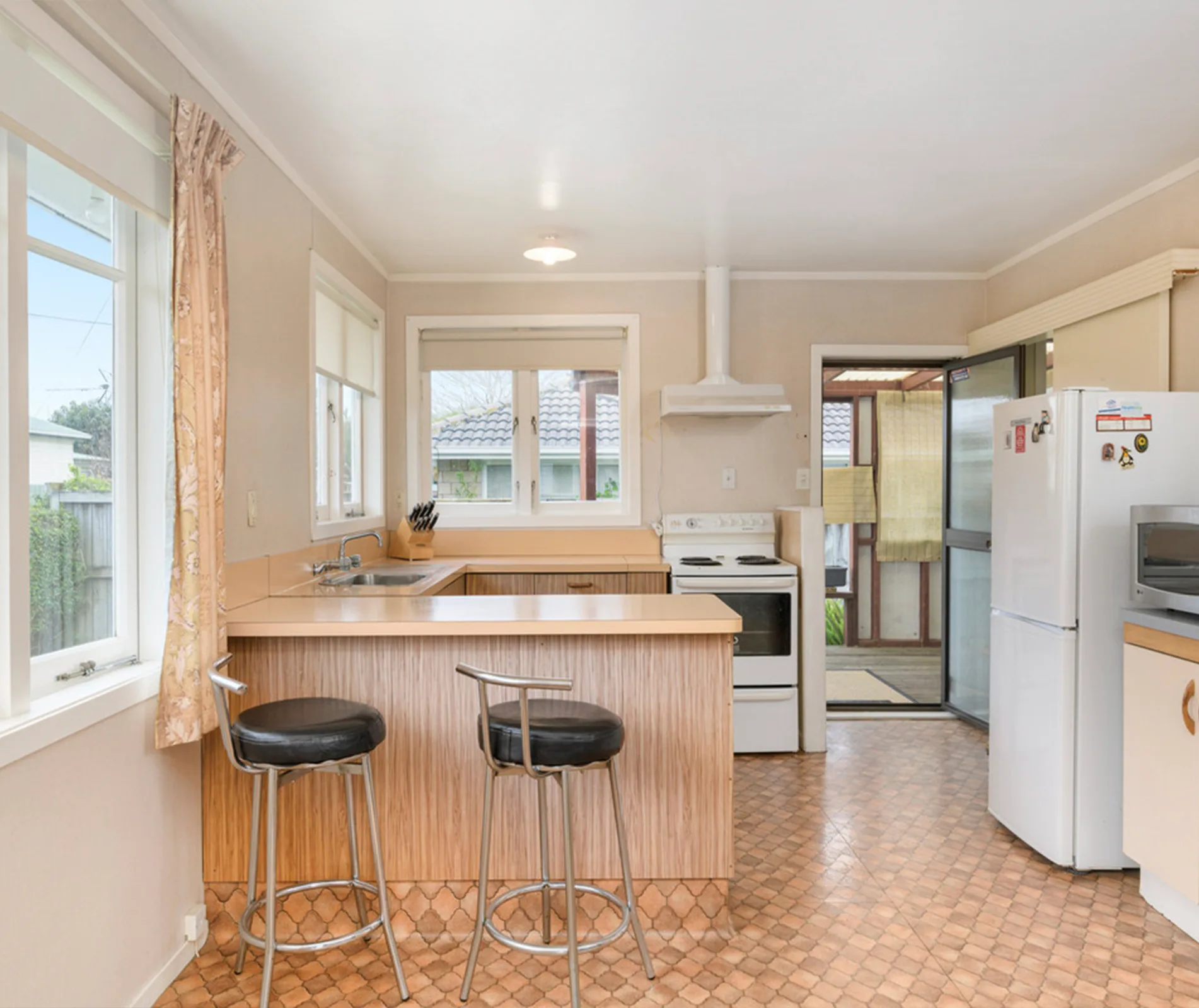 50s home renovation before shot kitchen