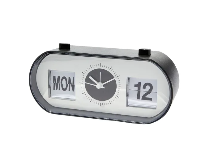 modern black and white home decor side table alarm clock