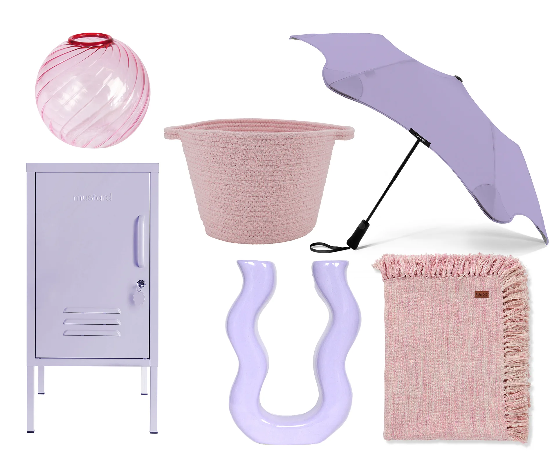 pink and lilac pastel homewares