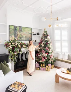 This stunning restored villa combines elegant styling with festive florals