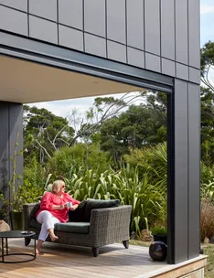 Take a look at this striking black-clad Hobsonville home