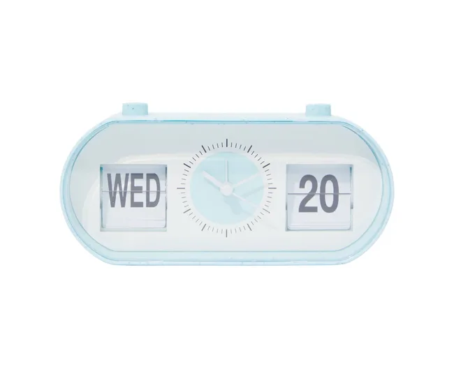 light blue alarm clock