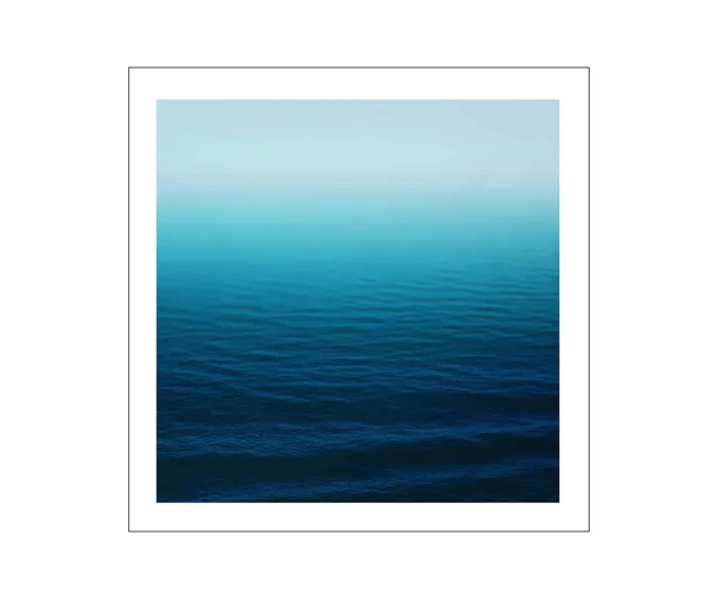 art print that fades from dark to light blue