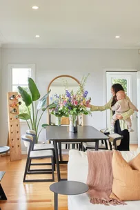 This 1950s stucco house is the perfect home for three