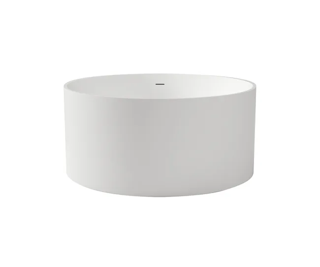 Large white cylindrical planter with smooth surface and open top.