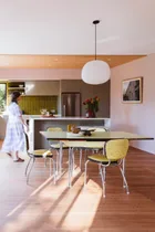 A makeover resulted in a functional 1970s inspired kitchen