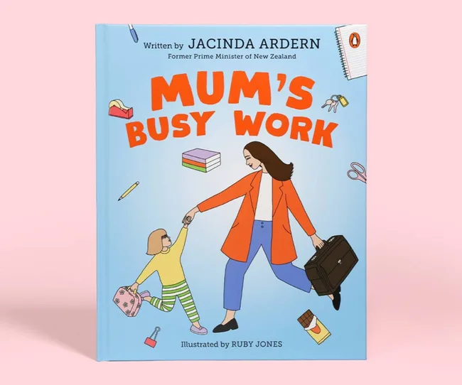 the cover of Jacinda Ardern's children's box against pink background