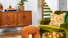 A maximalist home marries vibrant colour with mid-century style