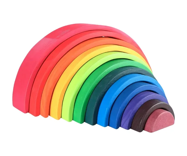 Nursery decor stackable wooden rainbow toy