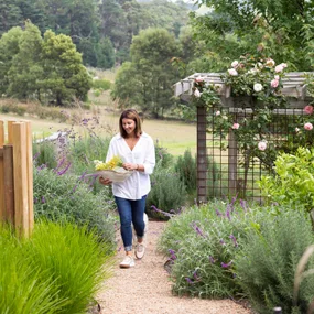 A woman gardening in spring