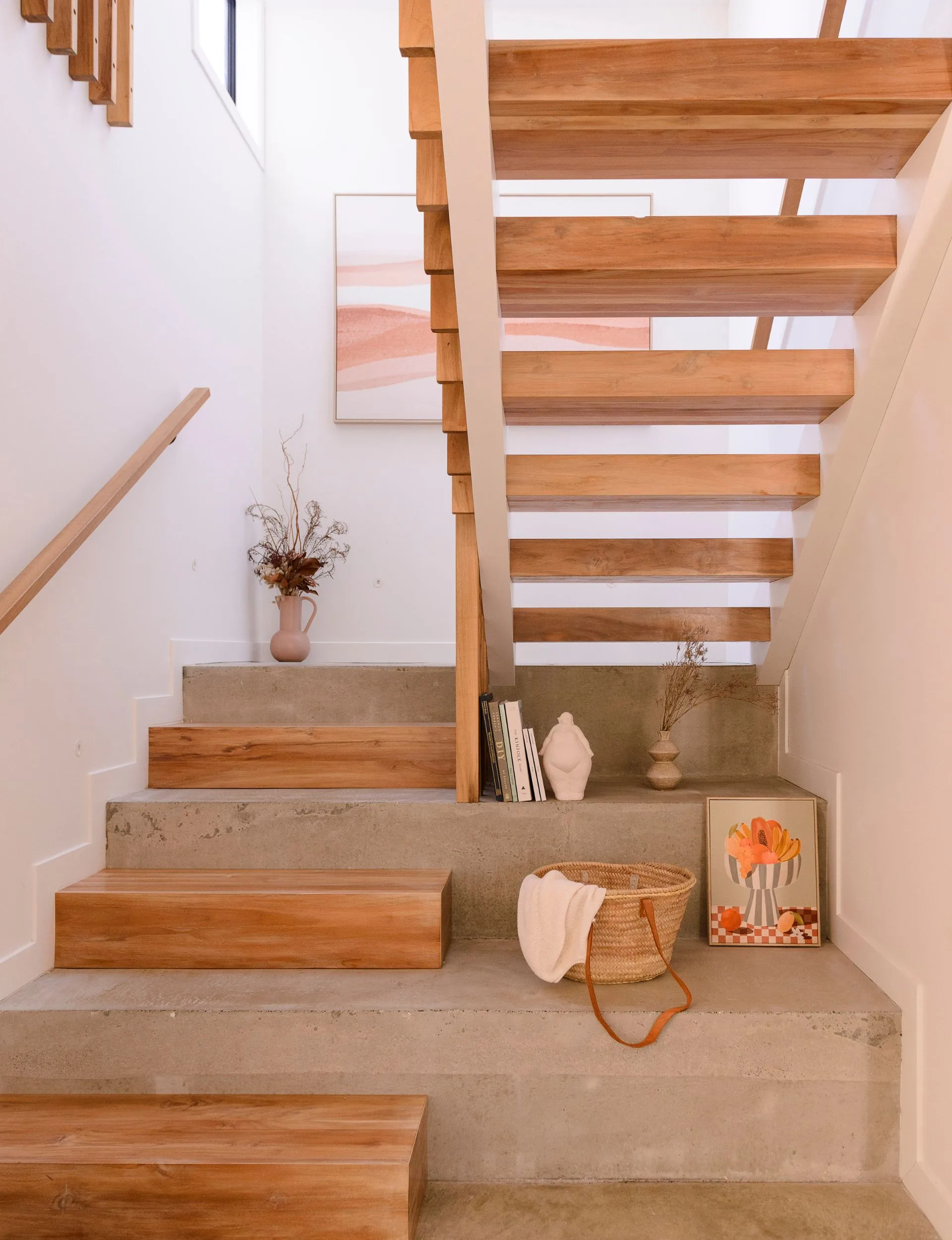 The wooden and concrete Pakuranga new-build staircase