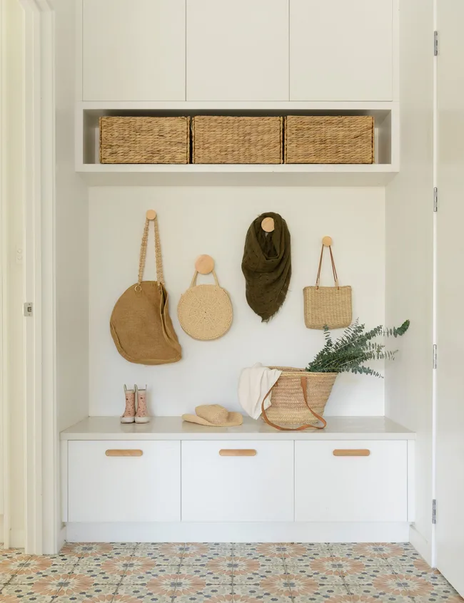 A cloak bag/bag hanging space in the Pakuranga new-build
