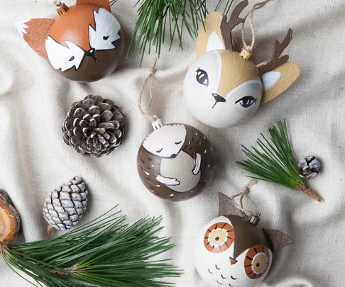 DIY: How to make woodland creature Christmas ornaments