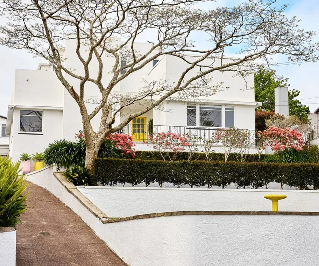 The Auckland art deco home viewed from the street