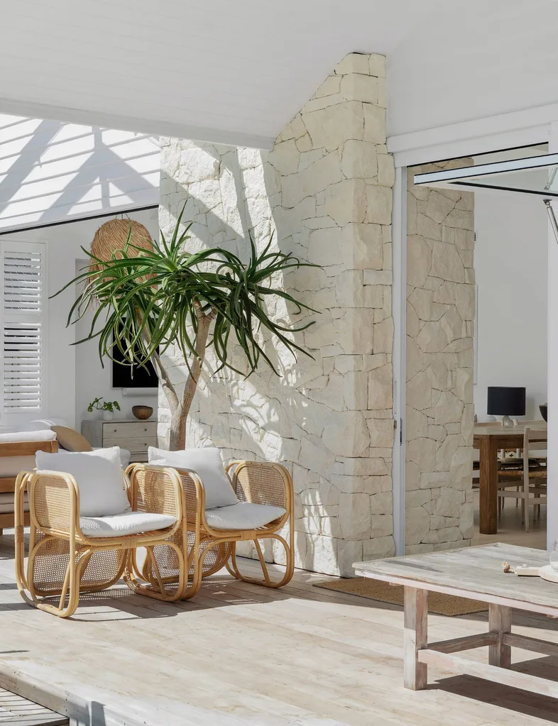 The outdoor entertaining area