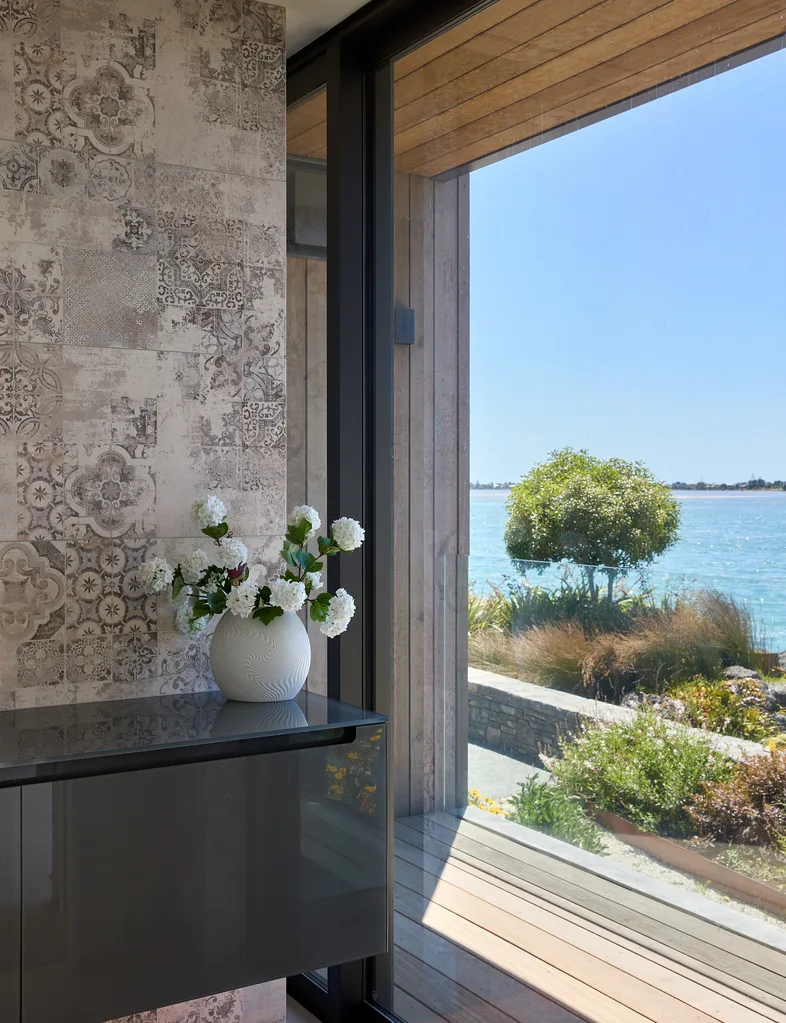 The view from the bathroom at this Redcliffs home