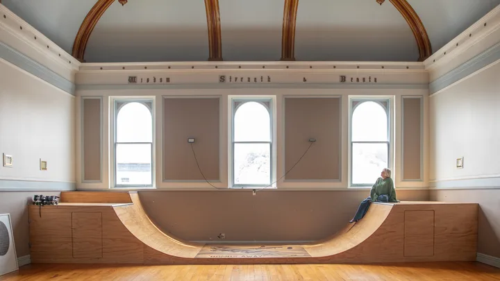 A skate ramp in a Masonic lodge? These Whanganui-based artists have combined home and studio