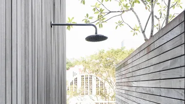An outdoor shower