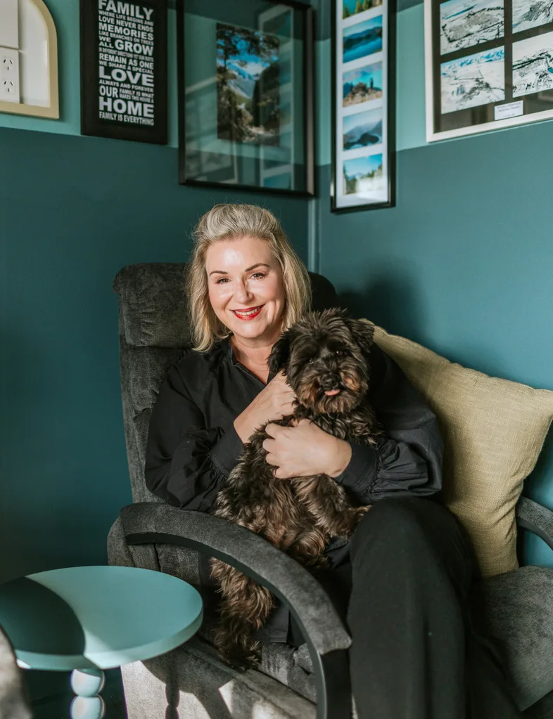2025 Resene Colour Home Awards winner Bridgette Lawrence and her dog