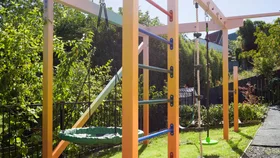 Playground painted in sunset inspired colours