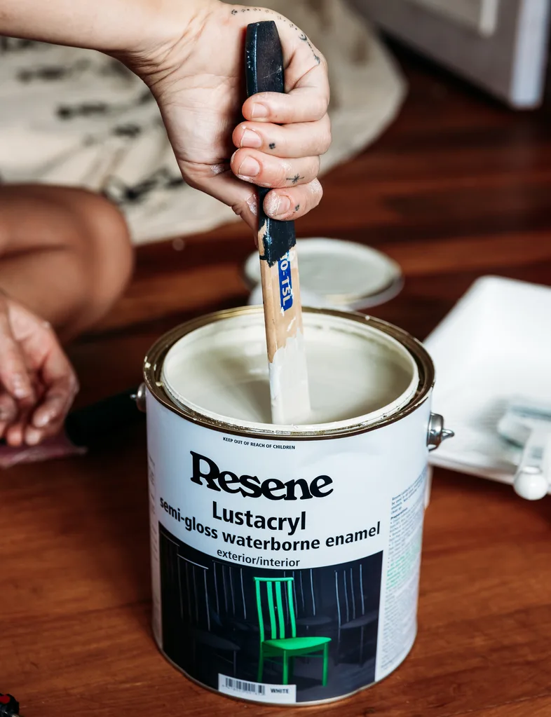 Paint your interior door using colour of choice, we are using Resene Triple Thorndon Cream