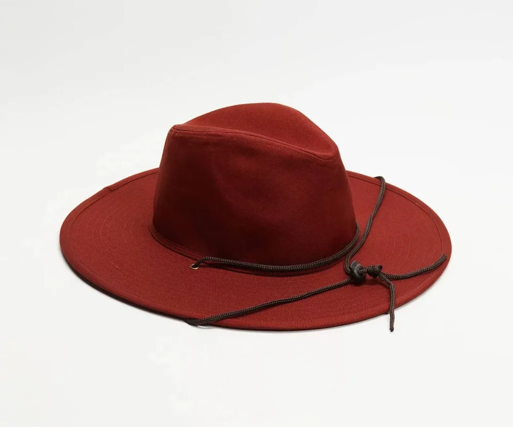 A red hat against a white background