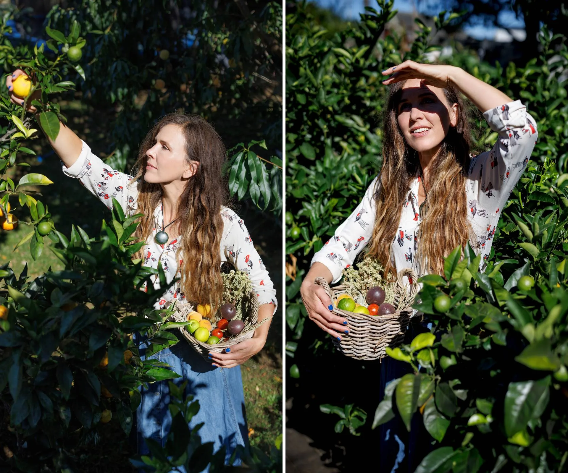 Reb Fountain in her garden