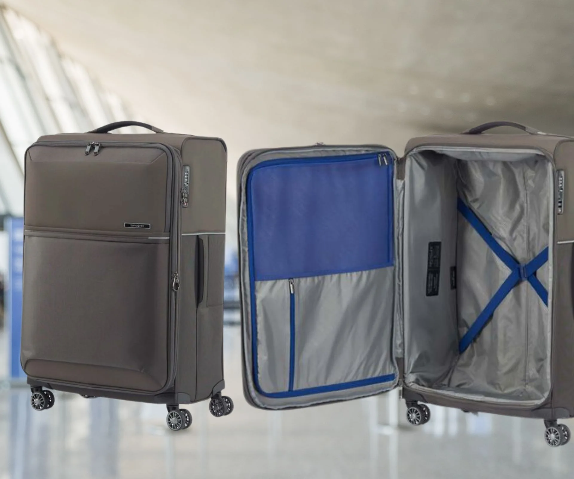 Samsonite black soft-shell luggage
