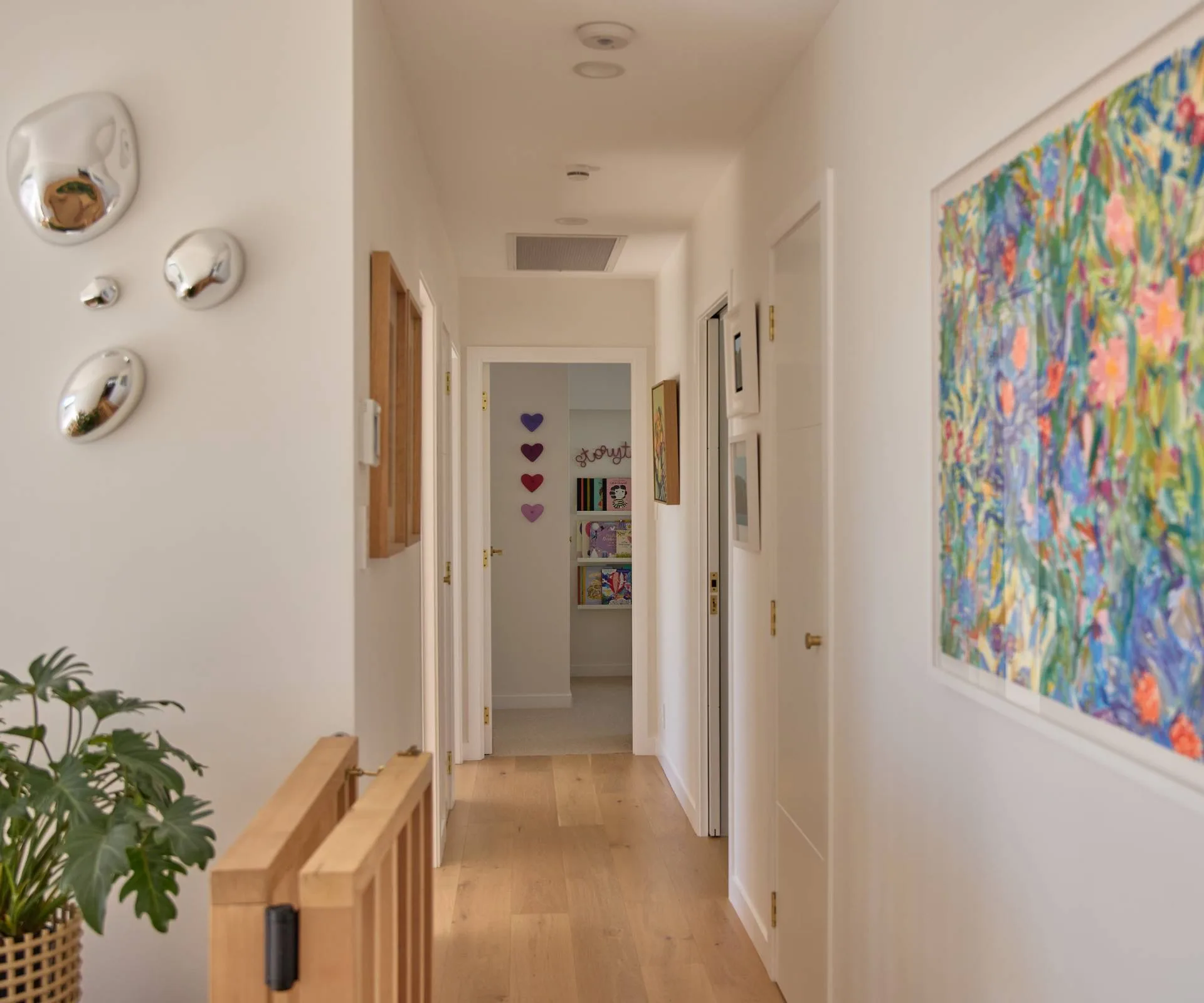 The view down the 70s home hallway