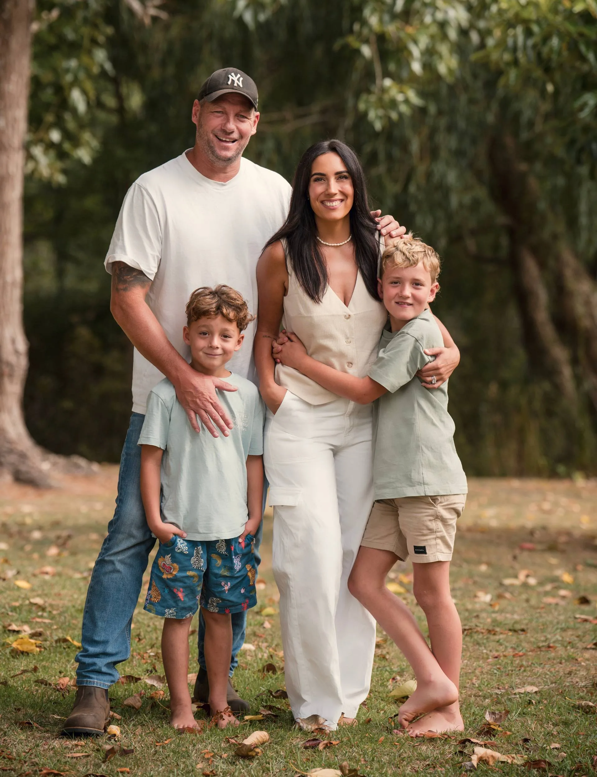 The Auckland homestead homeowners outside with their kids