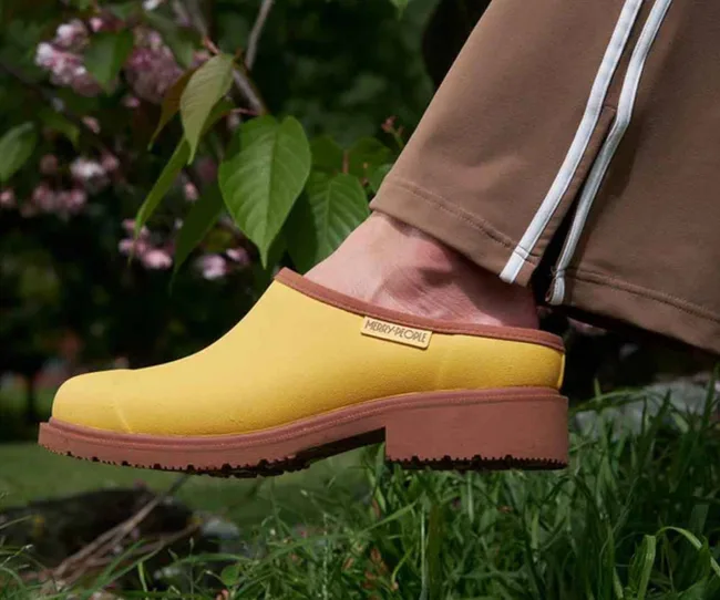 Yellow gardening clog