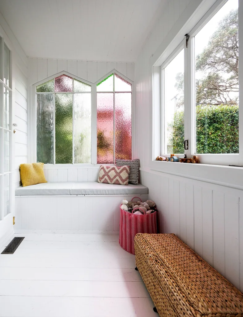 The sunroom of the Devonport Villa provides another play space for the children