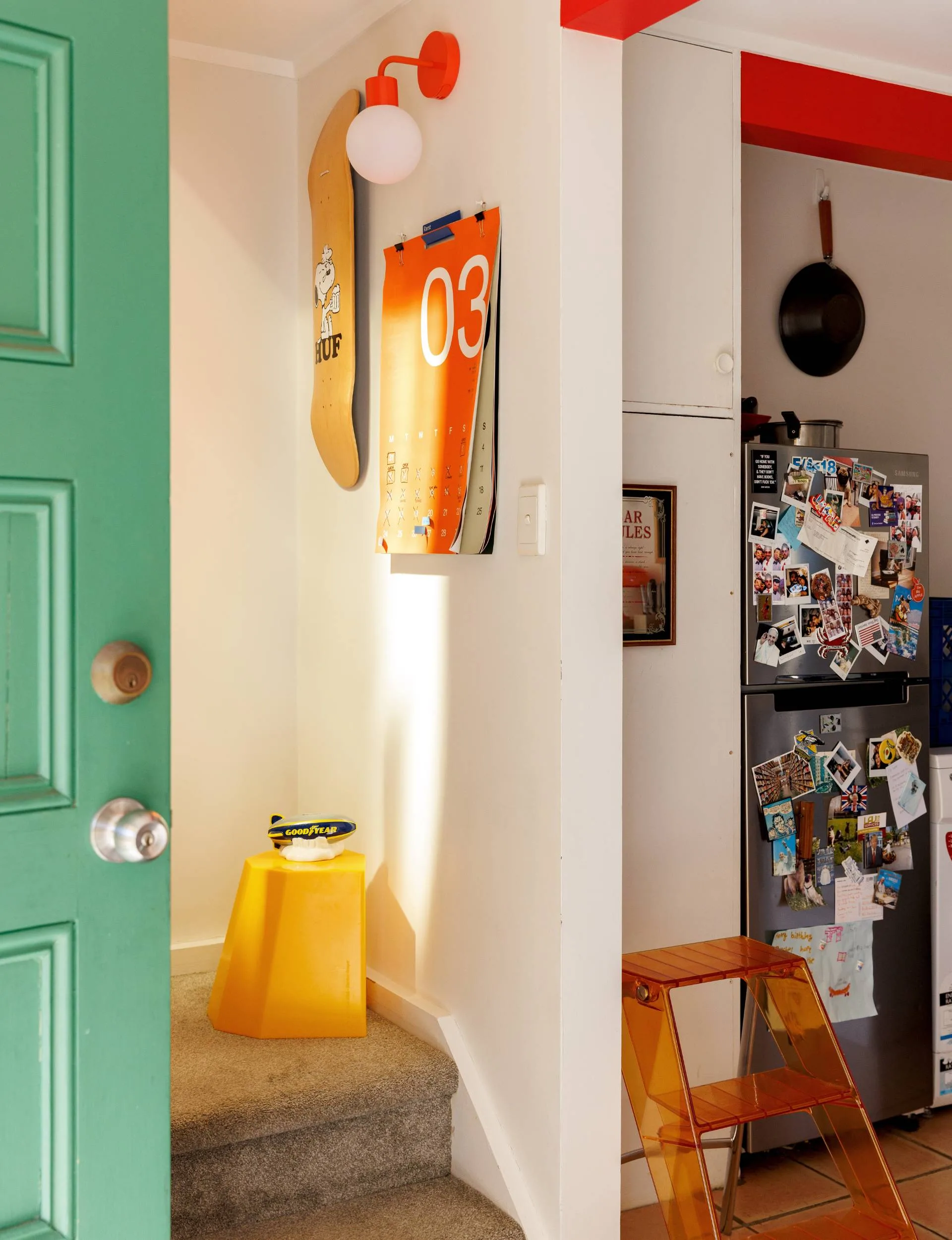 The front entryway of the 1970s townhouse