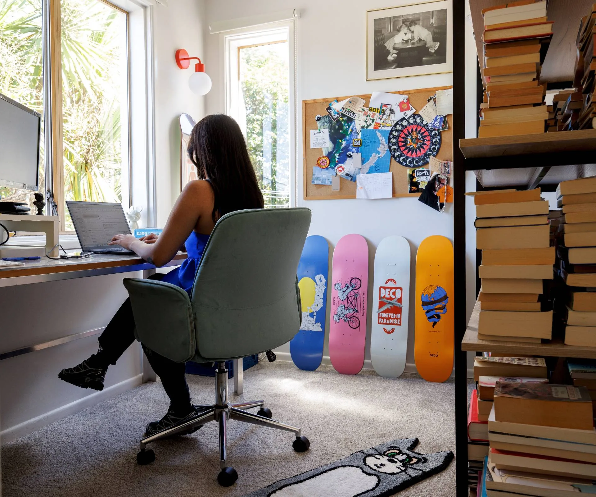 Homeowner Rachel working in her office