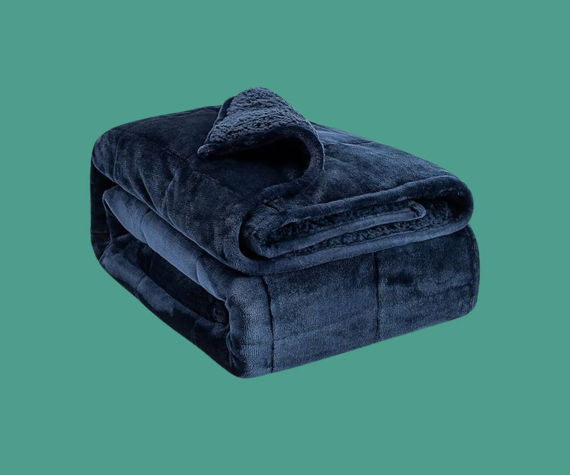 Navy blue fleece weighted blanket