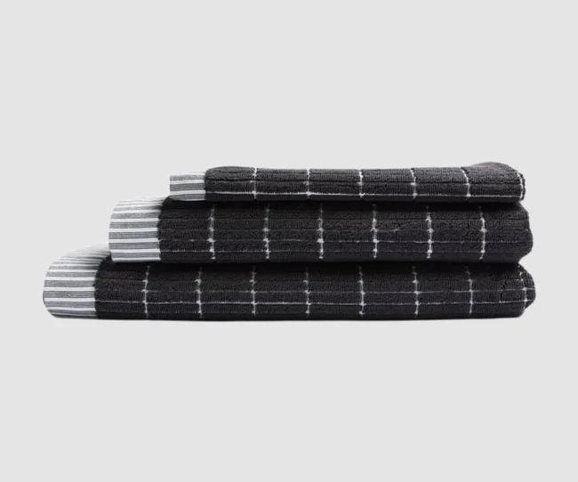 Black and white checked towels