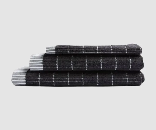 Black and white checked towels
