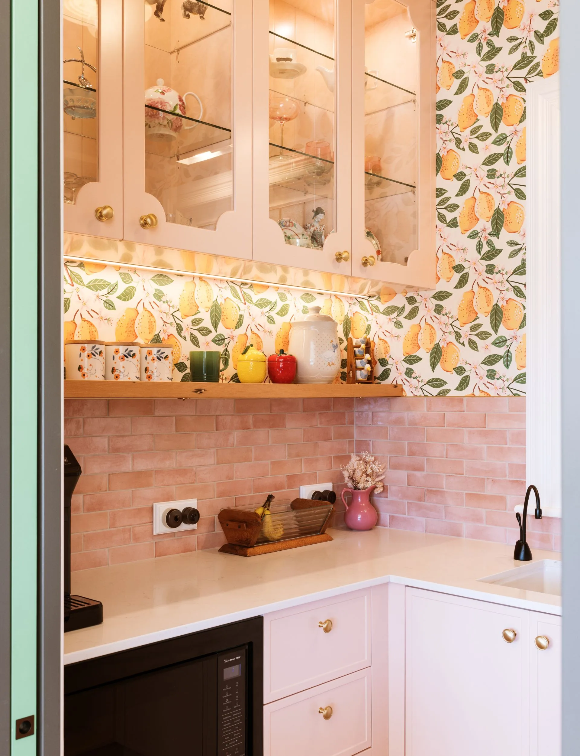 Pantry with floral decor