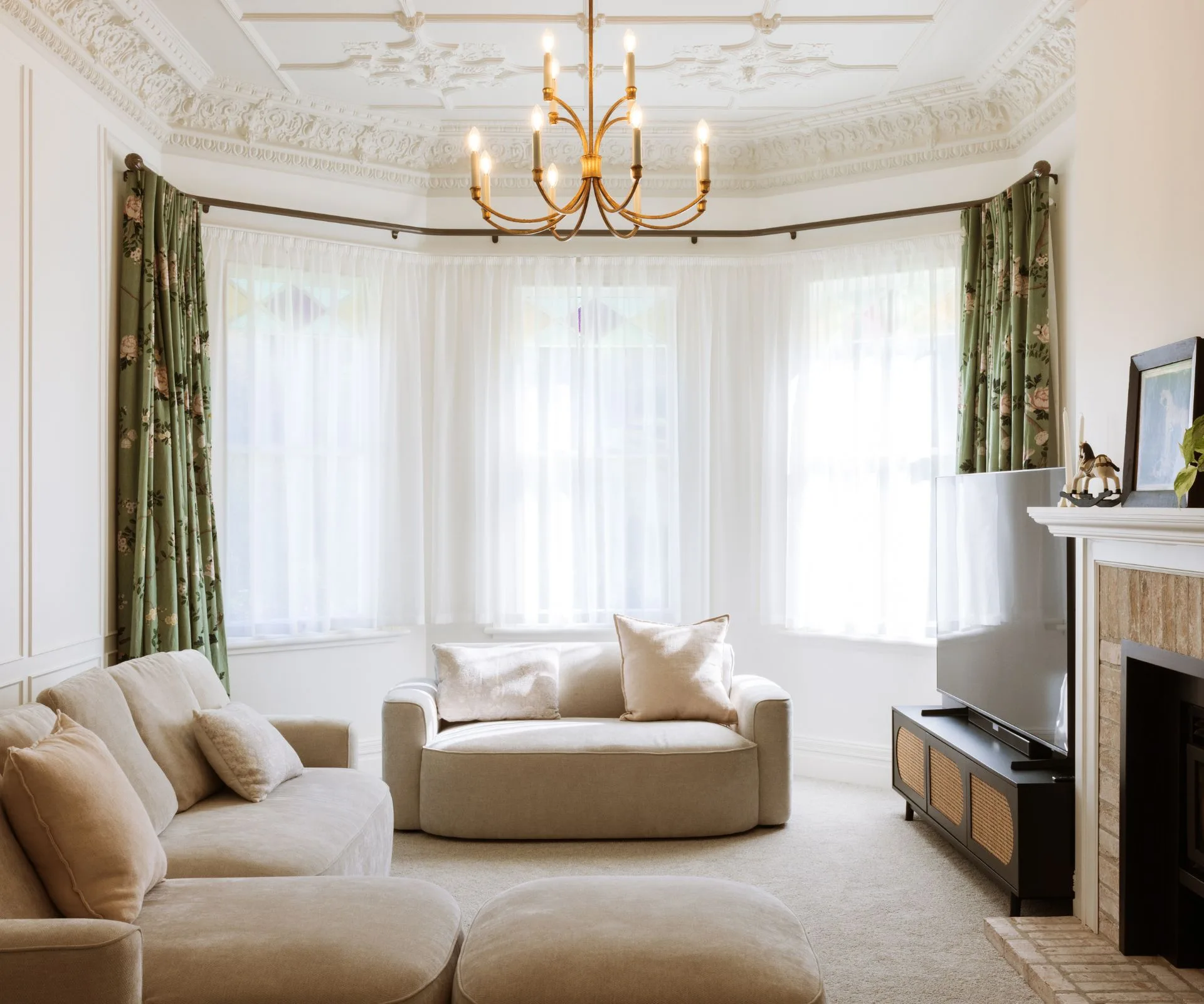living room with neutral tones