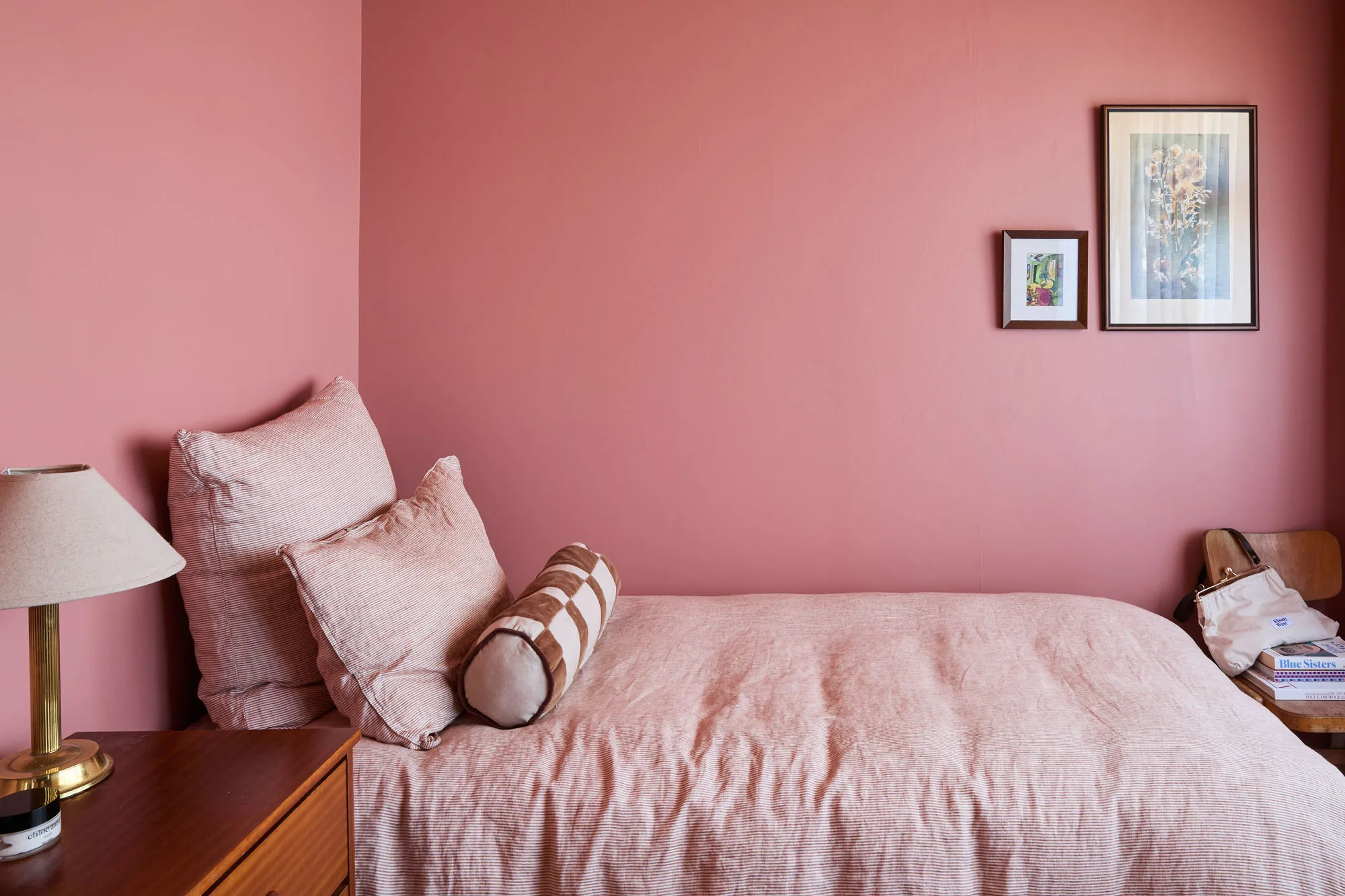 A pink bedroom