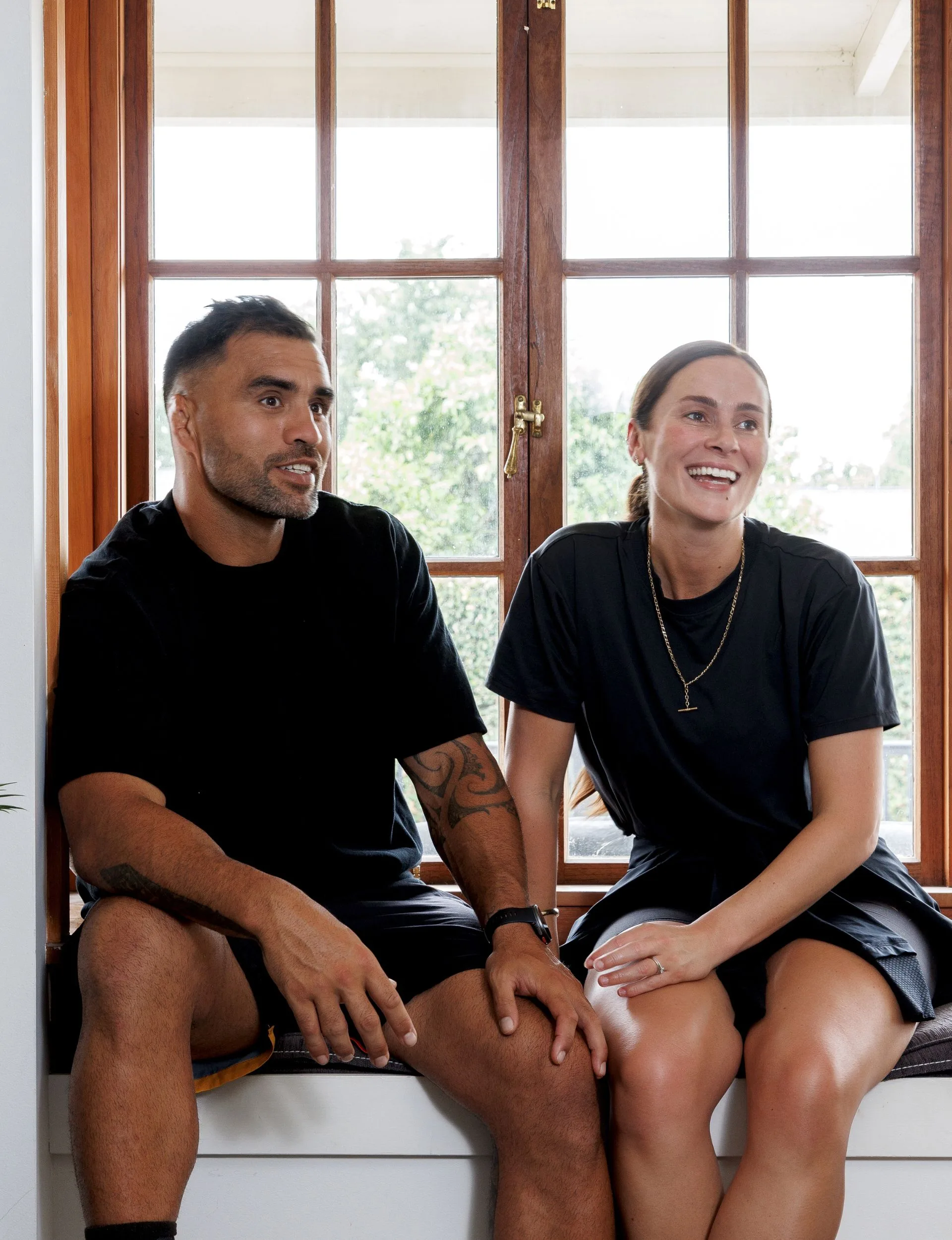 Former All Black Liam Messam with his wife Monique
