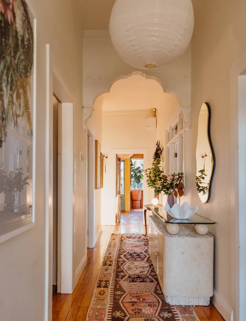 hallway with rug on the floor