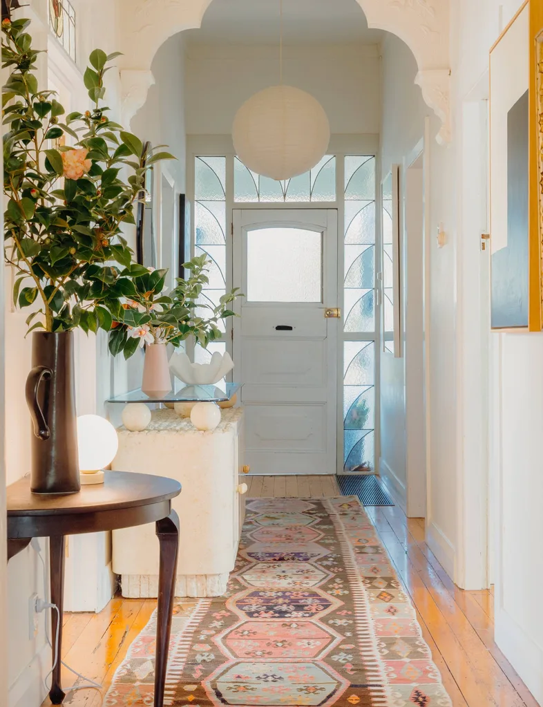 hallway with flowers