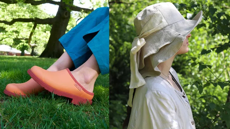 Gardening clogs and a sunhat