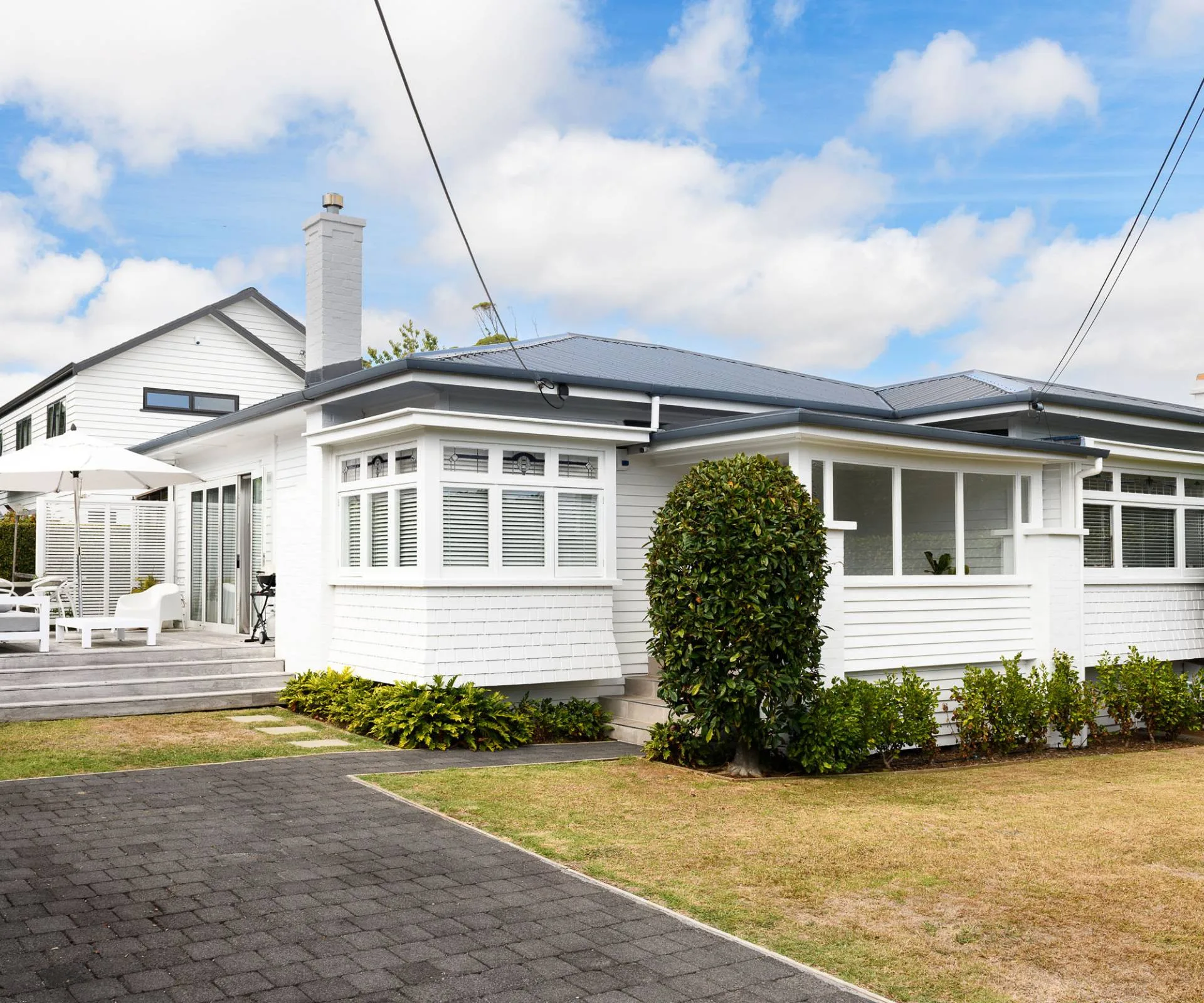 white bungalow house 
