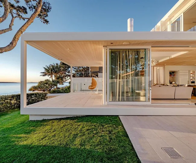 A pavilion home on the beach