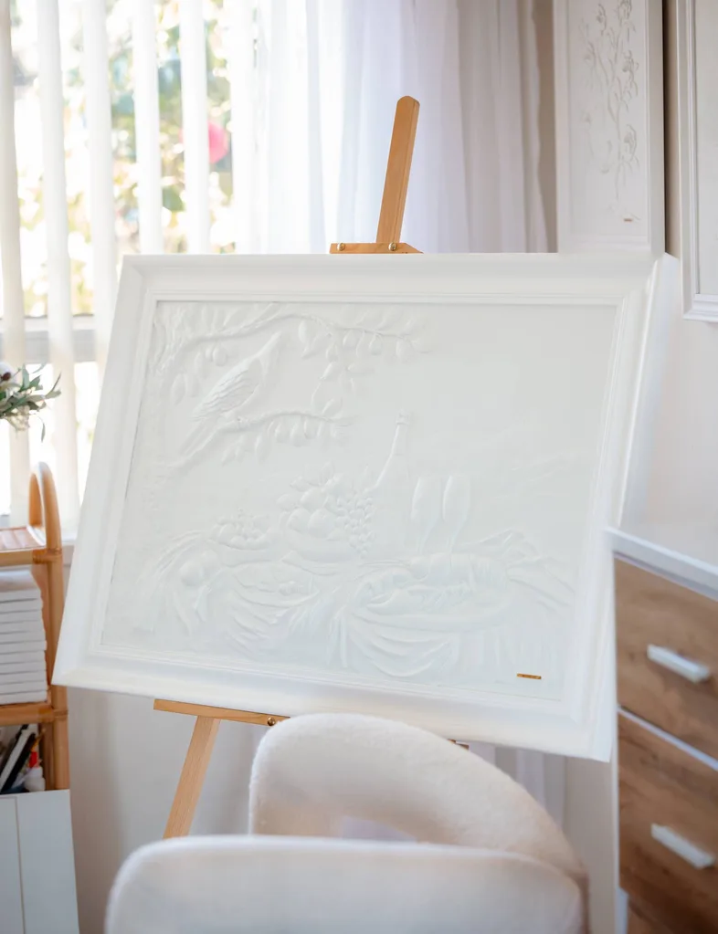 White relief painting