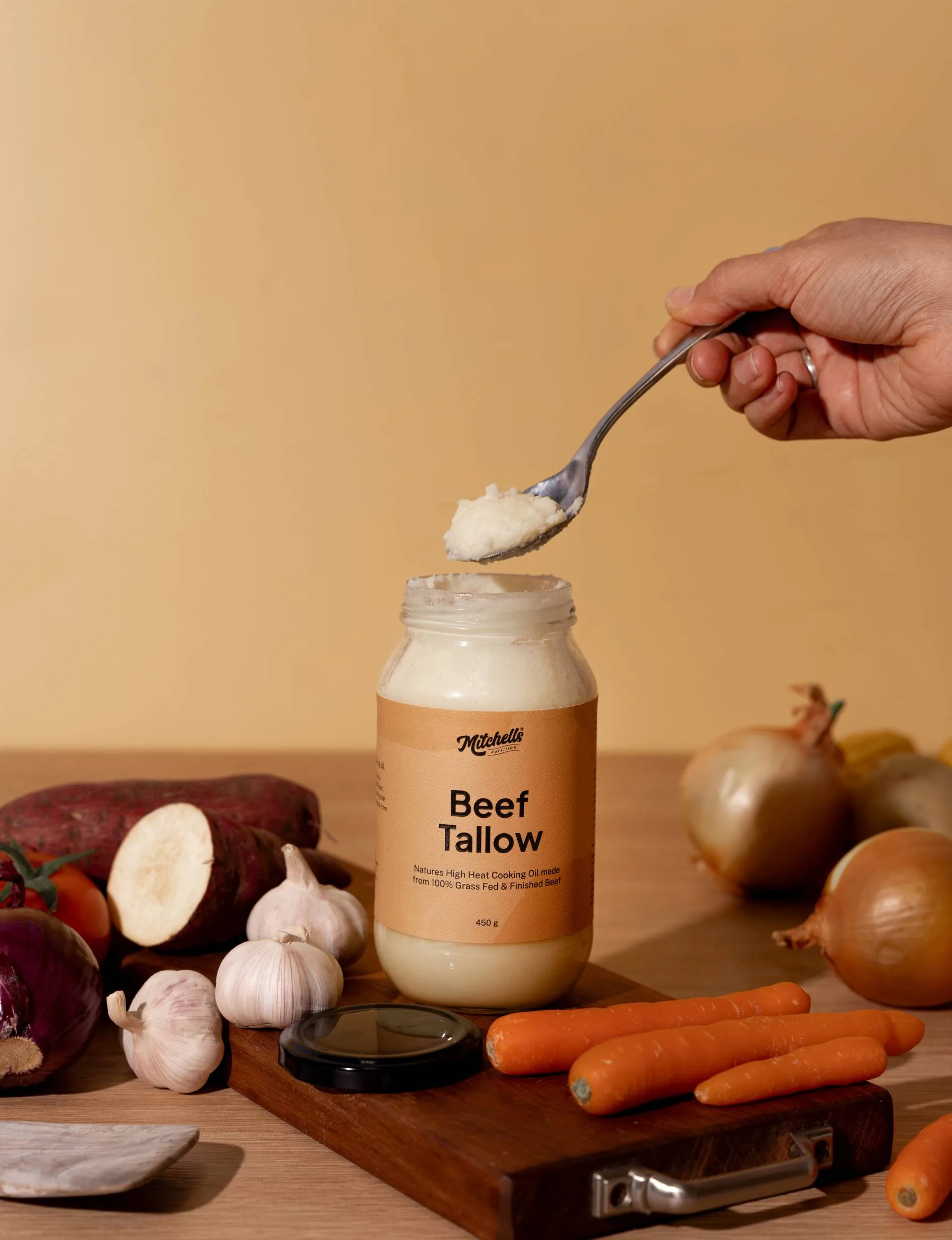 A spoonful of beef tallow