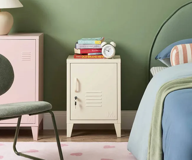 Cream coloured storage locker