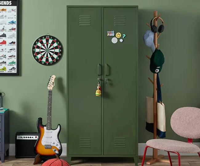 Green storage locker wardrobe